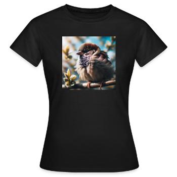 Moineau - T-shirt Femme - noir - Devant - AI Model Female 172 dark (172cm)