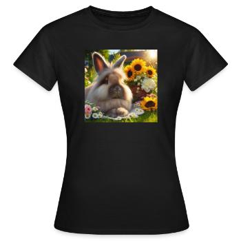 Graues Angorakaninchen - Frauen T-Shirt - Schwarz - Vorne - AI Model Female 172 dark (172cm)