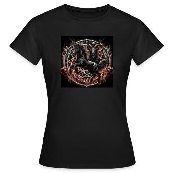 Cheval satanique - T-shirt Femme - noir - Devant - AI Model Female 172 dark (172cm)