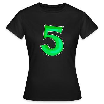 Number 5 Number Green - Women's T-Shirt - black - Front - AI Model Female 172 dark (172cm)