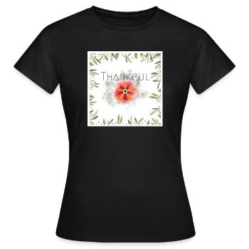 Thankful - Frauen T-Shirt - Schwarz - Vorne - AI Model Female 172 dark (172cm)