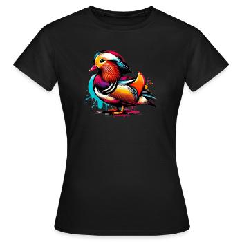 Canard mandarin - T-shirt Femme - noir - Devant - AI Model Female 172 dark (172cm)