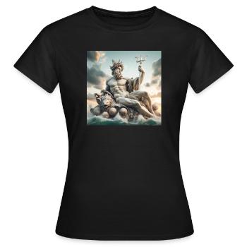 Poséidon - T-shirt Femme - noir - Devant - AI Model Female 172 dark (172cm)