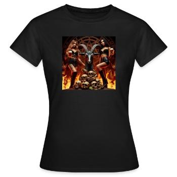 Les métalleux de la bière dans le monde souterrain - T-shirt Femme - noir - Devant - AI Model Female 172 dark (172cm)