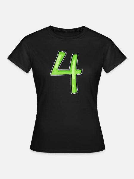 4 - Vier Grün - Frauen T-Shirt - Schwarz