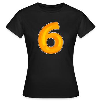 Sechs Zahl 6 Nummer - Frauen T-Shirt - Schwarz - Vorne - AI Model Female 172 dark (172cm)
