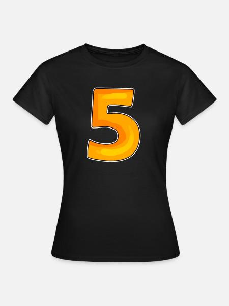 Zahl 5 Nummer - Frauen T-Shirt - Schwarz