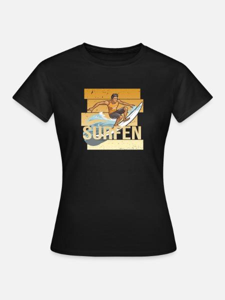 Surfen - Frauen T-Shirt - Schwarz