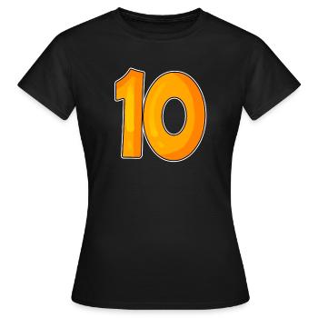 Dix numéros 10 Nombre - T-shirt Femme - noir - Devant - AI Model Female 172 dark (172cm)