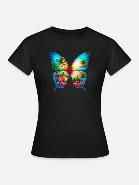 Schmetterling - Frauen T-Shirt - Schwarz