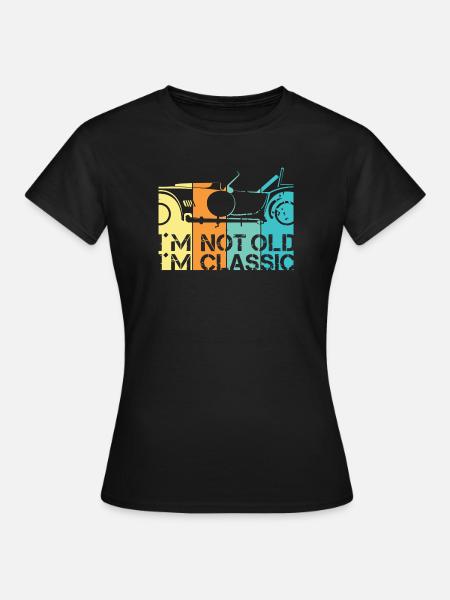 lustige Sprüche Alter Klassiker Auto Oldtimer Logo - Frauen T-Shirt - Schwarz