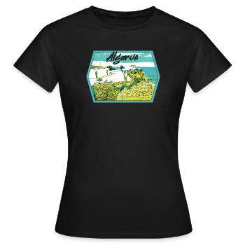 Algarve, Notre Dame da Rocha, Veranden - Frauen T-Shirt - Schwarz - Vorne - AI Model Female 172 dark (172cm)