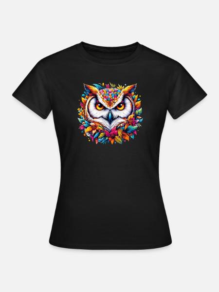 Eule - Frauen T-Shirt - Schwarz