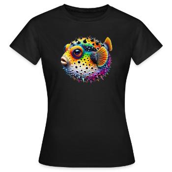 Kugelfisch - Frauen T-Shirt - Schwarz - Vorne - AI Model Female 172 dark (172cm)
