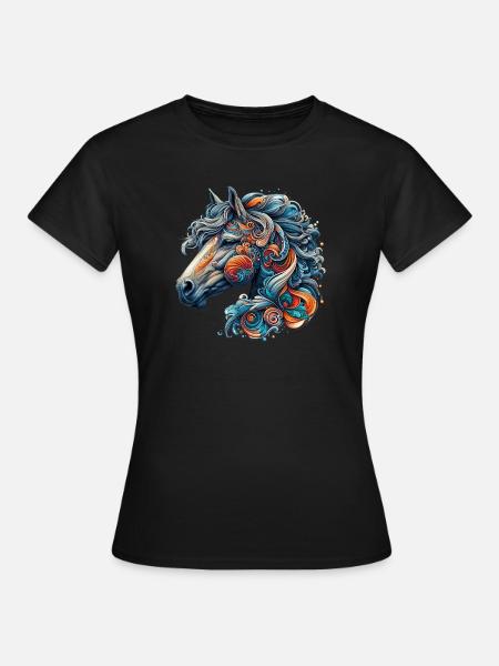 Pferd - Frauen T-Shirt - Schwarz