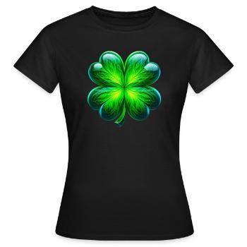 Trèfle à quatre feuilles - T-shirt Femme - noir - Devant - AI Model Female 172 dark (172cm)
