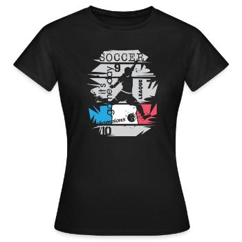 Fußball Frankreich Torschuss Ball Explosion Fan - Frauen T-Shirt - Schwarz - Vorne - AI Model Female 172 dark (172cm)