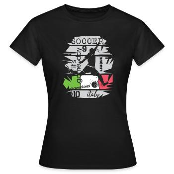 Fußball Italien Torschuss Team Illustration Symbol - Frauen T-Shirt - Schwarz - Vorne - AI Model Female 172 dark (172cm)