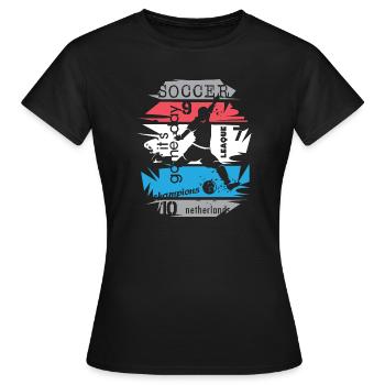Fußball Niederlande Turnier Team Torschuss Symbol - Frauen T-Shirt - Schwarz - Vorne - AI Model Female 172 dark (172cm)