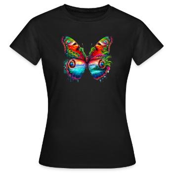 Schmetterling - Frauen T-Shirt - Schwarz - Vorne - AI Model Female 172 dark (172cm)