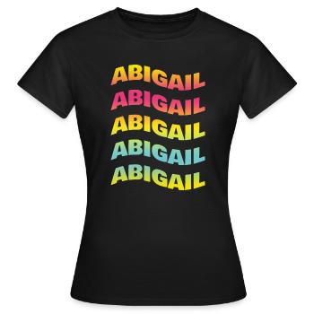 Abigail t-shirt texte effet de vague effet de vague - T-shirt Femme - noir - Devant - AI Model Female 172 dark (172cm)