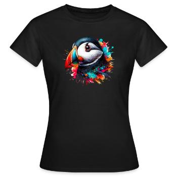 Papageitaucher - Frauen T-Shirt - Schwarz - Vorne - AI Model Female 172 dark (172cm)