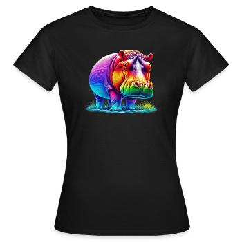 Hippopotame - T-shirt Femme - noir - Devant - AI Model Female 172 dark (172cm)