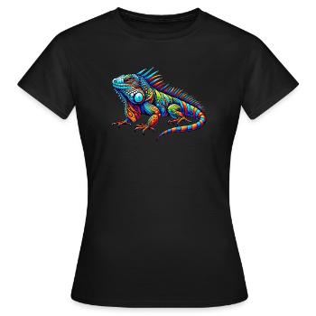 Leguan - Frauen T-Shirt - Schwarz - Vorne - AI Model Female 172 dark (172cm)