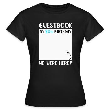 80th Birthday - Women's T-Shirt - black - Front - AI Model Female 172 dark (172cm)