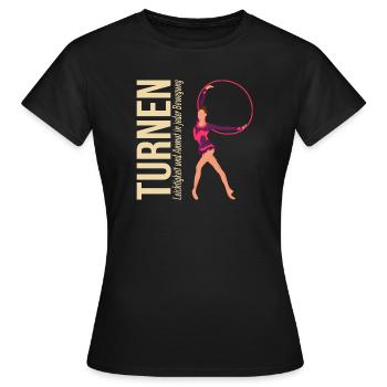 Turnen: Leichtigkeit und Anmut in jeder Bewegung - Frauen T-Shirt - Schwarz - Vorne - AI Model Female 172 dark (172cm)