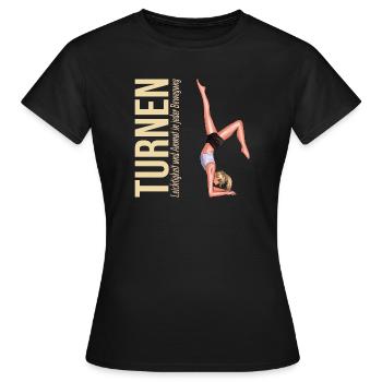 Turnen: Leichtigkeit und Anmut in jeder Bewegung - Frauen T-Shirt - Schwarz - Vorne - AI Model Female 172 dark (172cm)