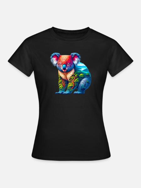Koala - Frauen T-Shirt - Schwarz