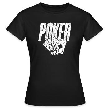 Casino Zocken Poker Gewinnen Kartenspiel Jackpot - Frauen T-Shirt - Schwarz - Vorne - AI Model Female 172 dark (172cm)