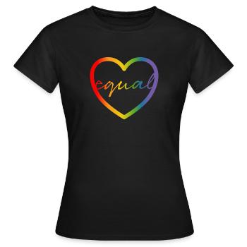 LGBT CSD Gay Shirt equal - Women's T-Shirt - black - Front - AI Model Female 172 dark (172cm)