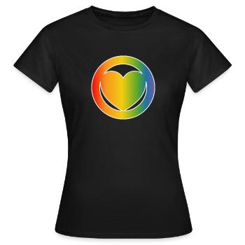 Chemise LGBT Heart CSD blanc - T-shirt Femme - noir - Devant - AI Model Female 172 dark (172cm)