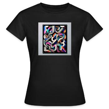 Experimental typography - Women's T-Shirt - black - Front - AI Model Female 172 dark (172cm)