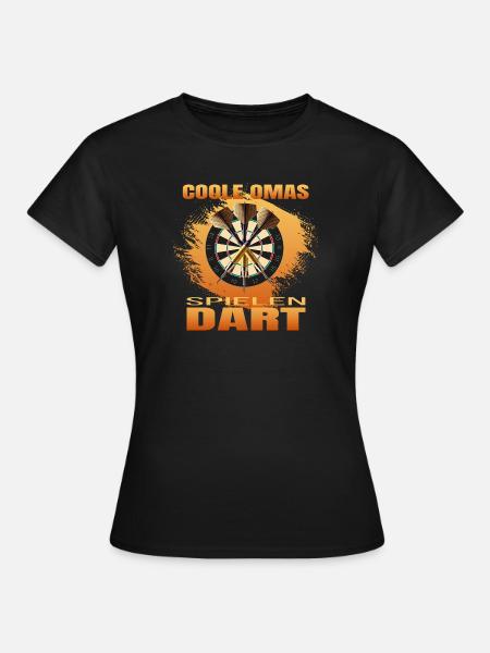 Coole Omas spielen Dart - Frauen T-Shirt - Schwarz