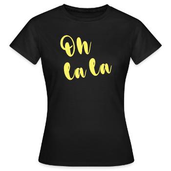 OH LA LA - Frauen T-Shirt - Schwarz - Vorne - AI Model Female 172 dark (172cm)
