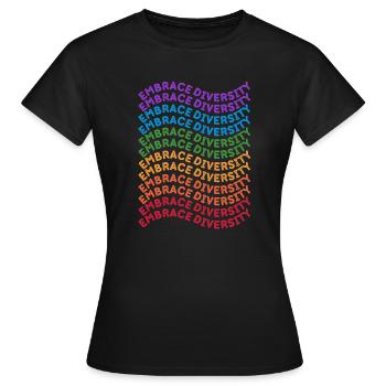 Embrasser la diversité - T-shirt Femme - noir - Devant - AI Model Female 172 dark (172cm)