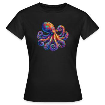 Pieuvre - T-shirt Femme - noir - Devant - AI Model Female 172 dark (172cm)