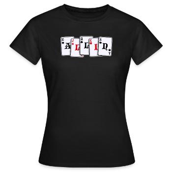 Poker Casino Jeu de cartes Jeux d’argent Poker Loterie - T-shirt Femme - noir - Devant - AI Model Female 172 dark (172cm)