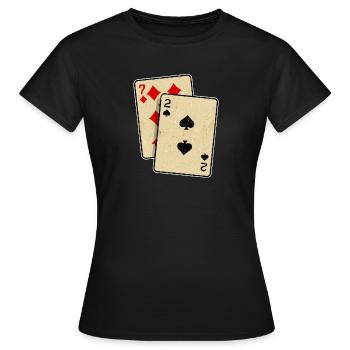 Card Game Gambling Casino Poker Gambling Poker - Women's T-Shirt - black - Front - AI Model Female 172 dark (172cm)