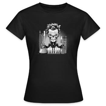 Le crâne en tant que scientifique lugubre dans le laboratoire - T-shirt Femme - noir - Devant - AI Model Female 172 dark (172cm)