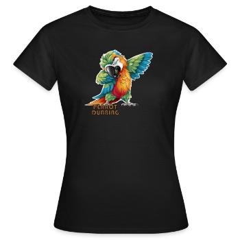 Perrot synchronisiert Gefiederte Scherben Der tropische Papagei - Frauen T-Shirt - Schwarz - Vorne - AI Model Female 172 dark (172cm)