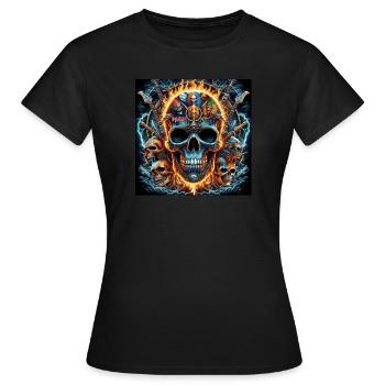 Crâne de métal lourd - T-shirt Femme - noir - Devant - AI Model Female 172 dark (172cm)