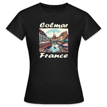 Colmar Old Town Colonial Port - Women's T-Shirt - black - Front - AI Model Female 172 dark (172cm)