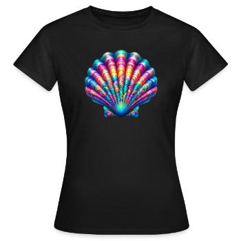 Jakobsmuschel-Schale - Frauen T-Shirt - Schwarz - Vorne - AI Model Female 172 dark (172cm)