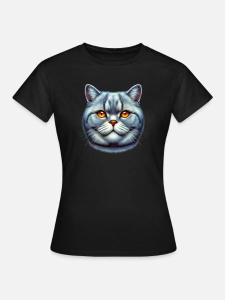 Britisch Kurzhaar Katze - Frauen T-Shirt - Schwarz