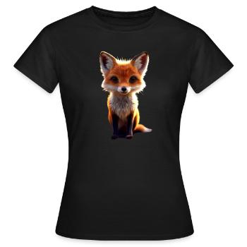 Renard J’aime les renards Renard roux Renard mignon sauvage - T-shirt Femme - noir - Devant - AI Model Female 172 dark (172cm)