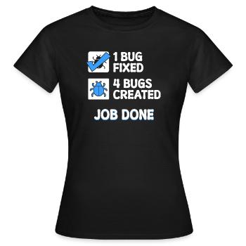 Correction de bugs Bugs de développeur Déclaration de code Informatique - T-shirt Femme - noir - Devant - AI Model Female 172 dark (172cm)